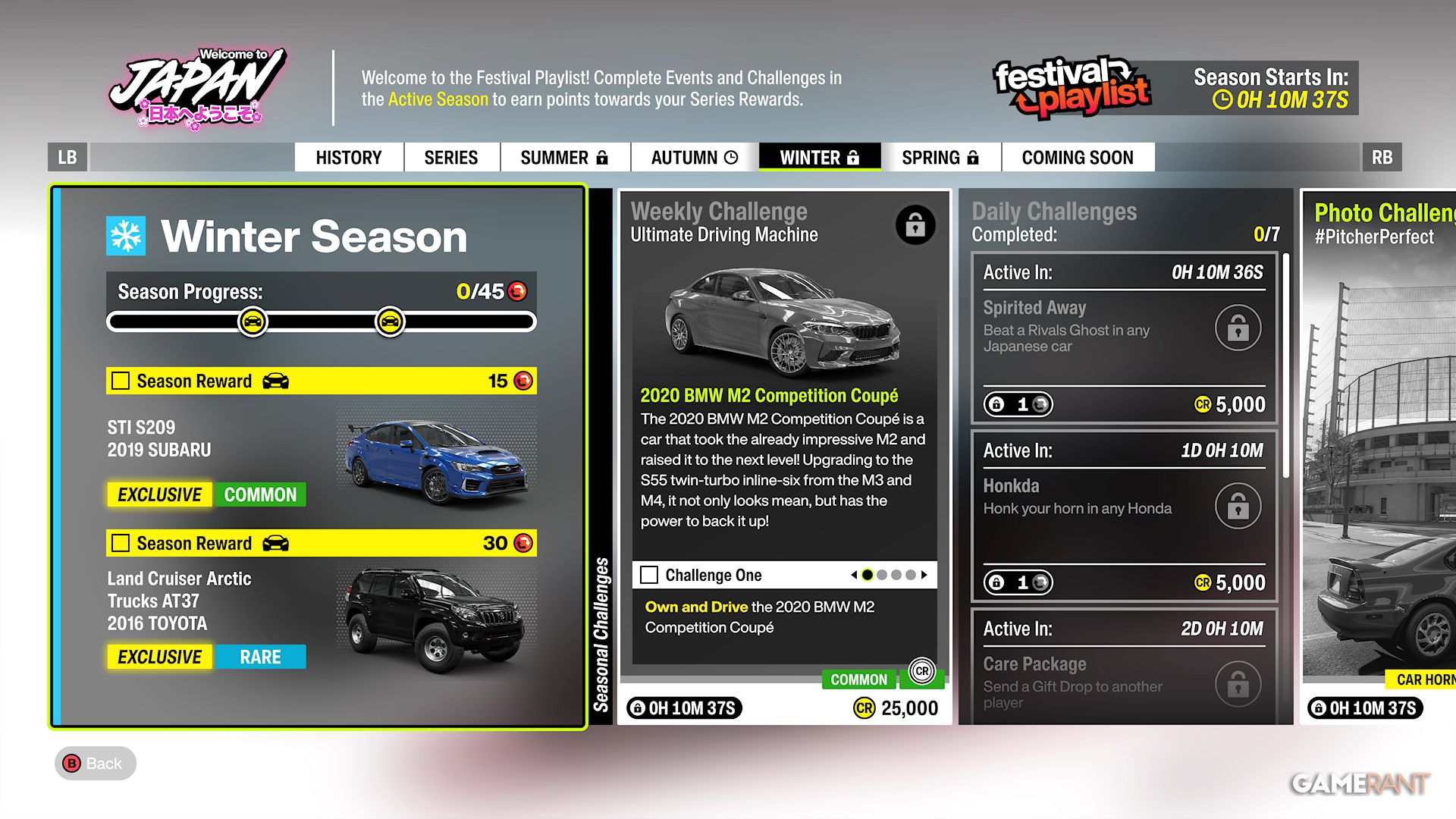 Forza Horizon 6 'Welcome to Japan' Festival Playlist Winter Season