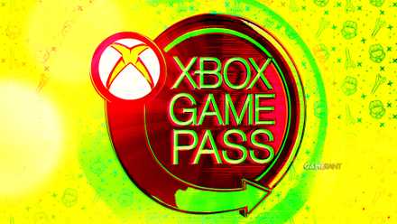 A round Xbox Game Pass emblem on a toxic green and yellow background, red shadows and other lighting effects showing objects emitting heat.