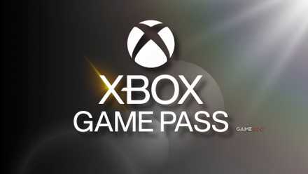 xbox game pass logo over a dark background.
