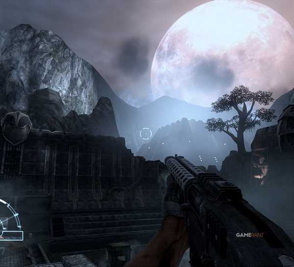 aliens vs predator human campaign looking at planet in sky
