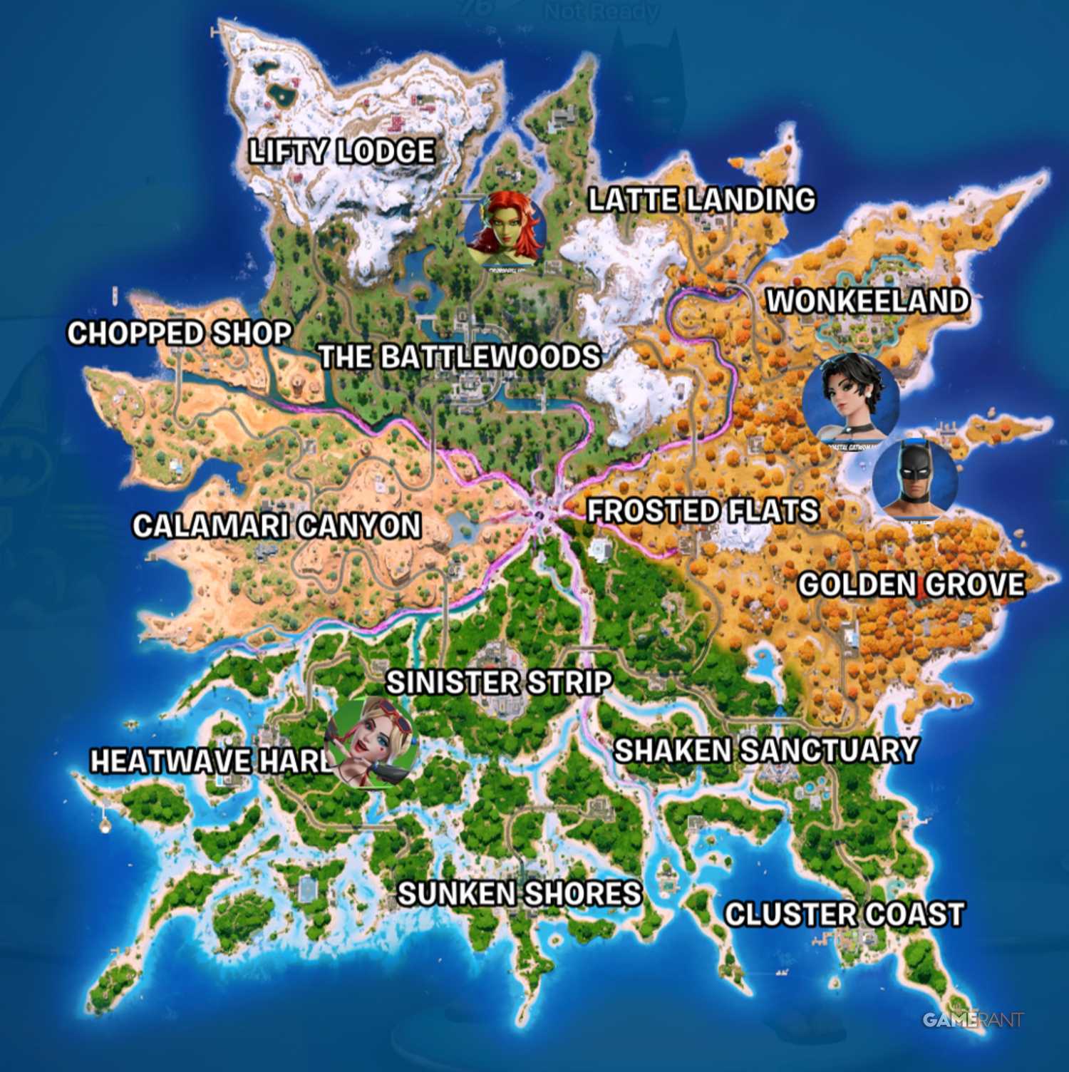 All DC Summer NPCs Locations (Fortnite Map)