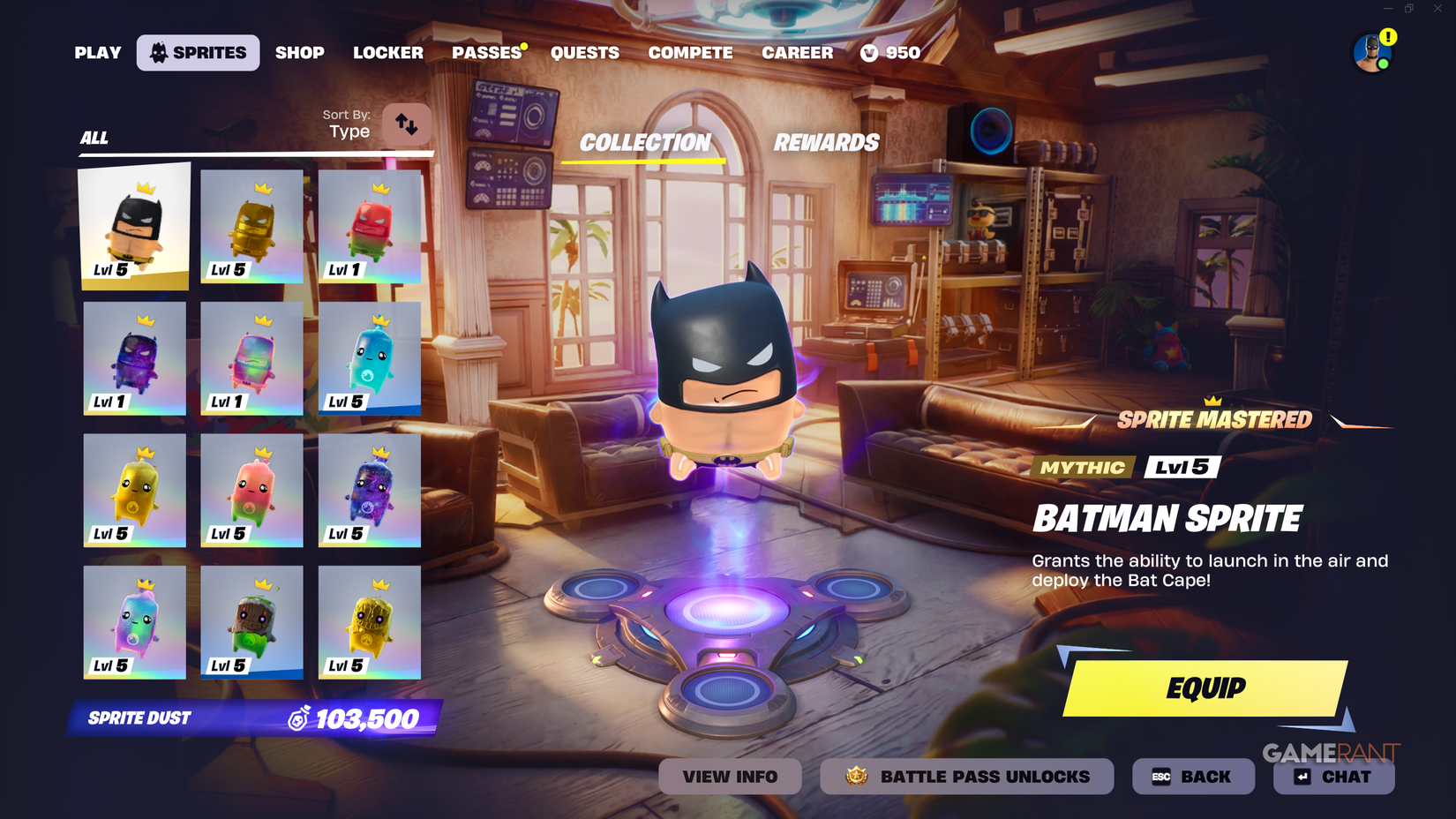 All Sprites Missing From the Sprite Mastery Pod Sprites in Fortnite