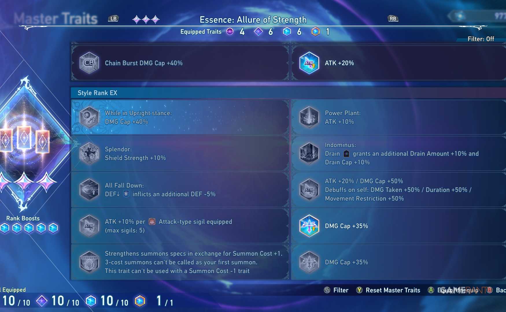 Fraux Style Rank EX Master Traits