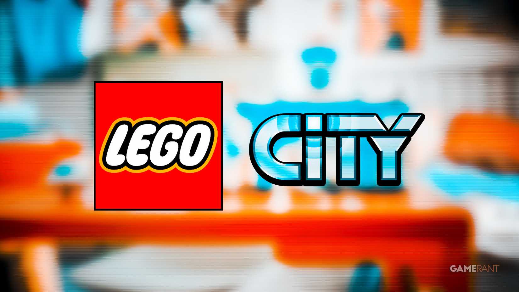 LEGO City retro logo blurred background