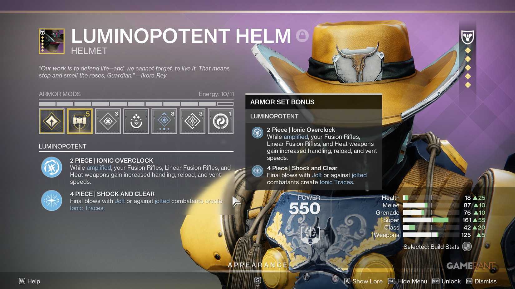 Luminopotent Armor Set & Stat Rolls