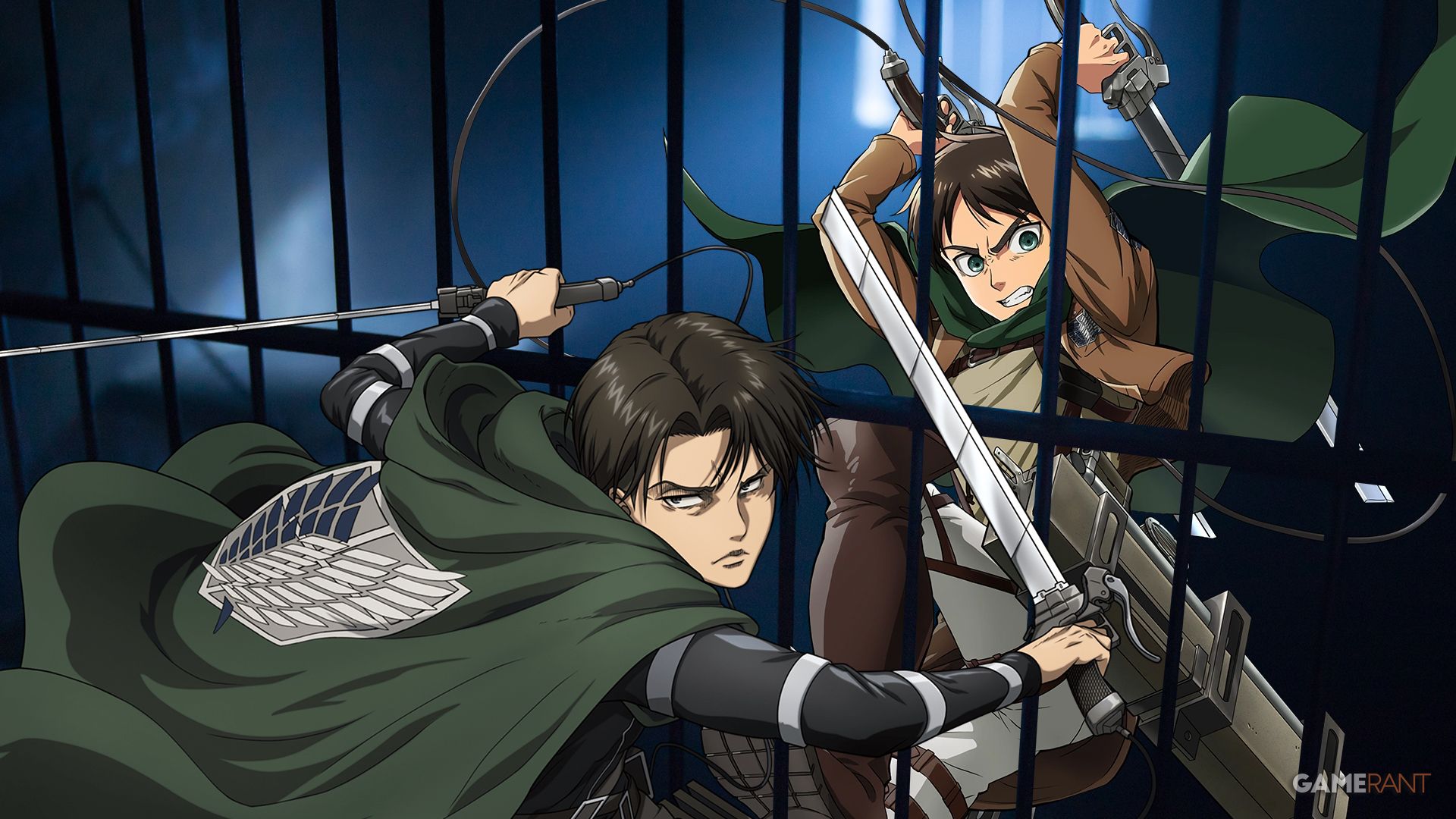 new-attack-on-titan-merch-reimagines-levi-and-eren-as-guard-and-prisoner-gamerant-feature