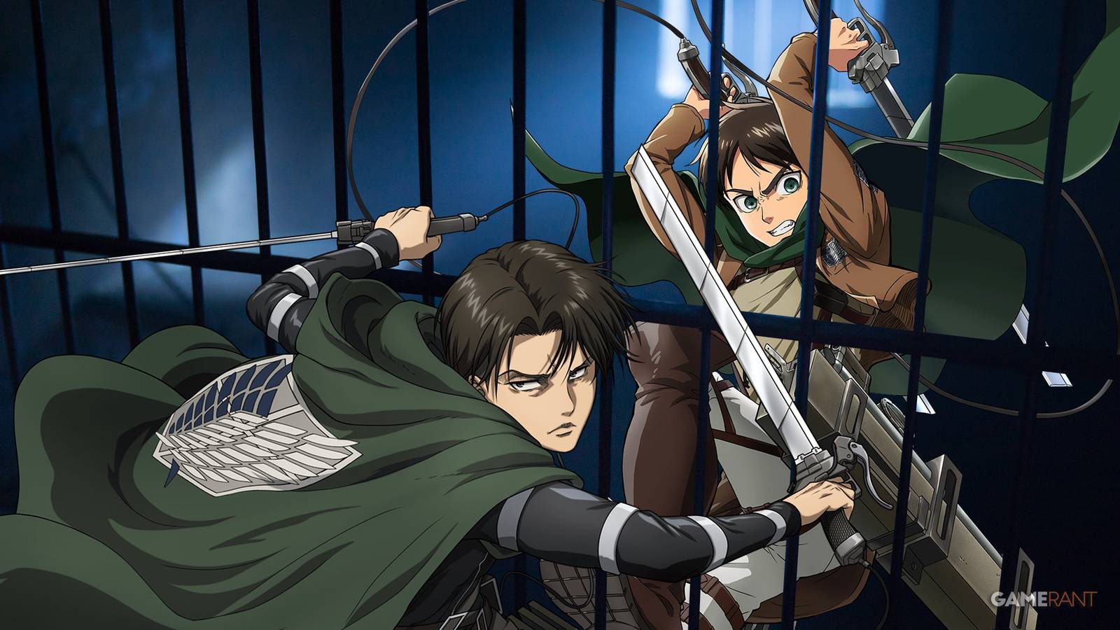 new-attack-on-titan-merch-reimagines-levi-and-eren-as-guard-and-prisoner-gamerant-feature