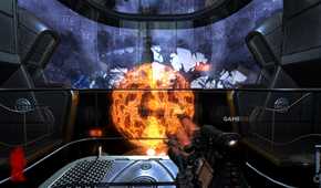 prey 2006 looking over hologram of world with space