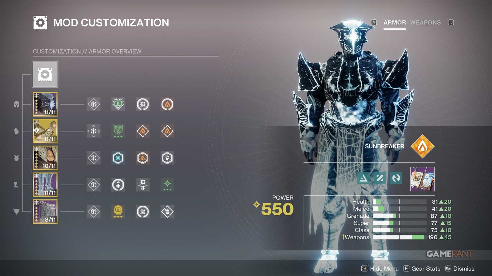 Solar Armor Swordmaster & Stronghold (With Mods & Stats)