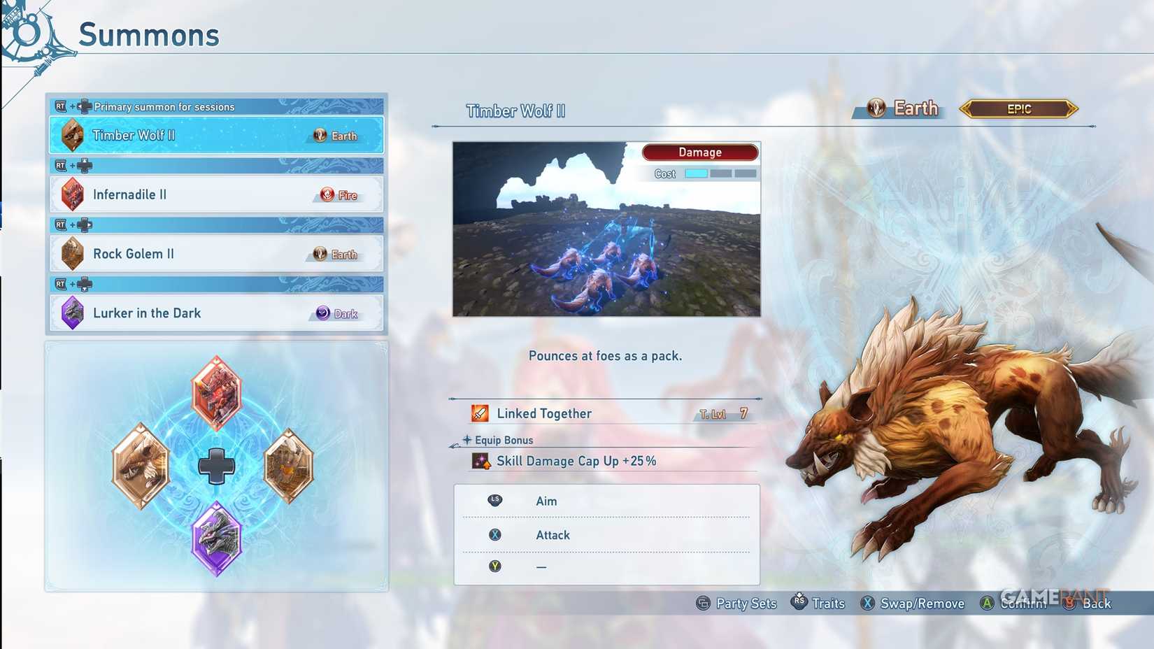 Summon Timber Wolf in Endless Ragnarok