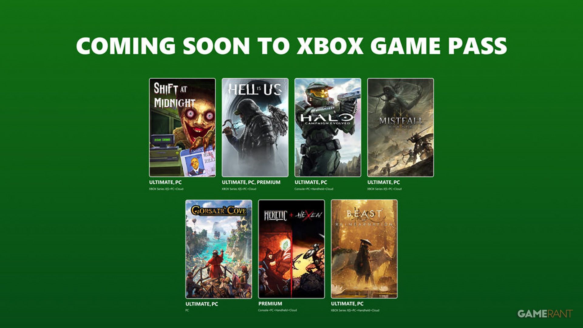 Xbox Game Pass July 2026 Wave 2 Lineup cover collage green background overview composite