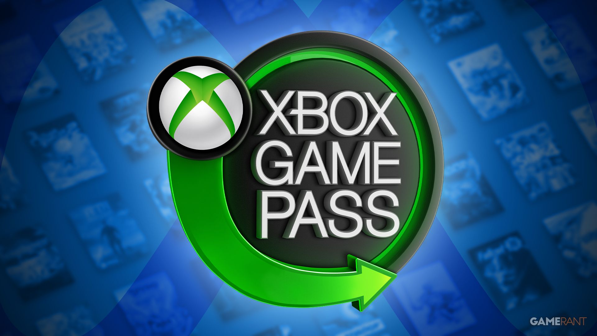 Xbox Game Pass and Meta Logos overlay with games
