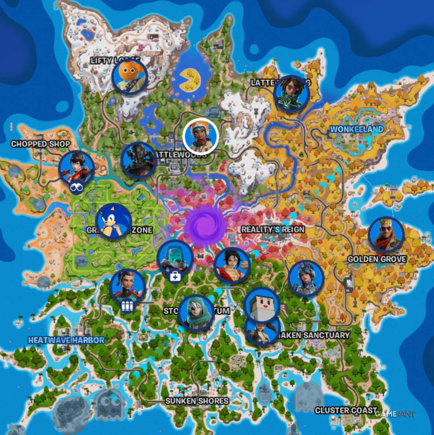 هەموو شوێنەکانی کارەکتەری و NPC لە Fortnite C7S4
