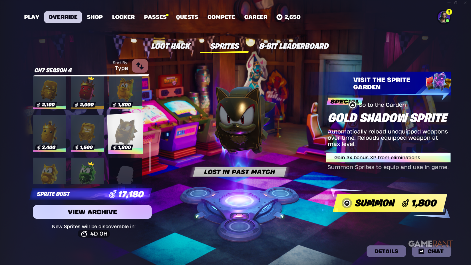All Lost Sprite Costs in Fortnite Chapter 7 Season 4, Explained