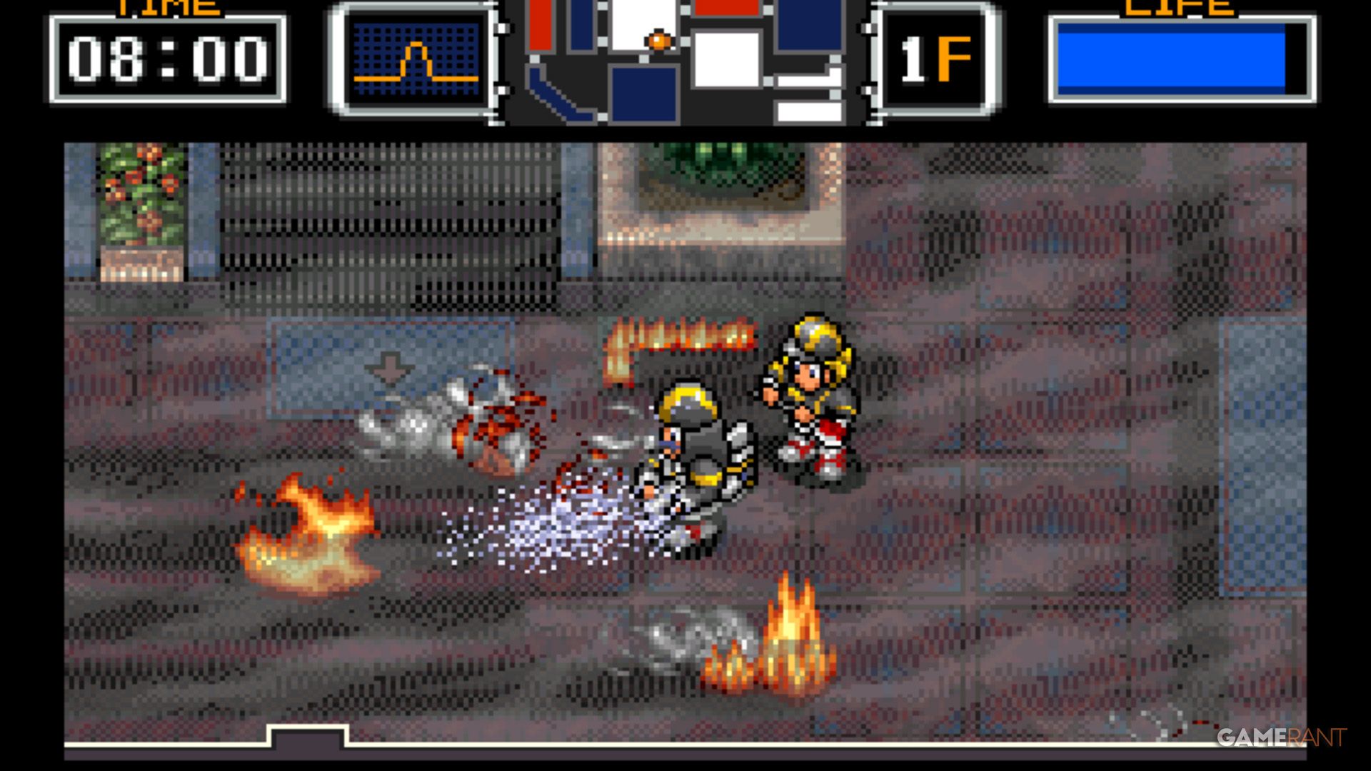 firemen clearing fire snes