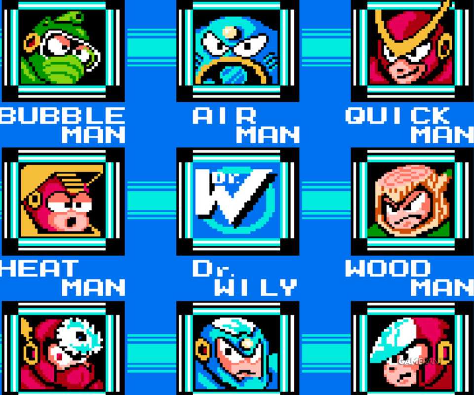 mega man 2 boss screen