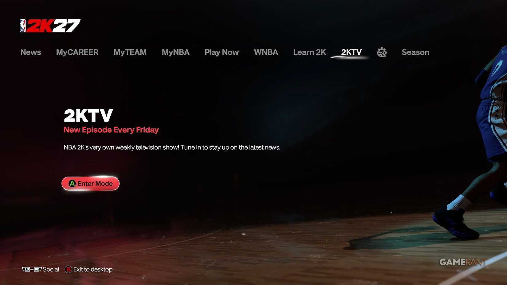 NBA 2K27 - 2KTV - Homescreen