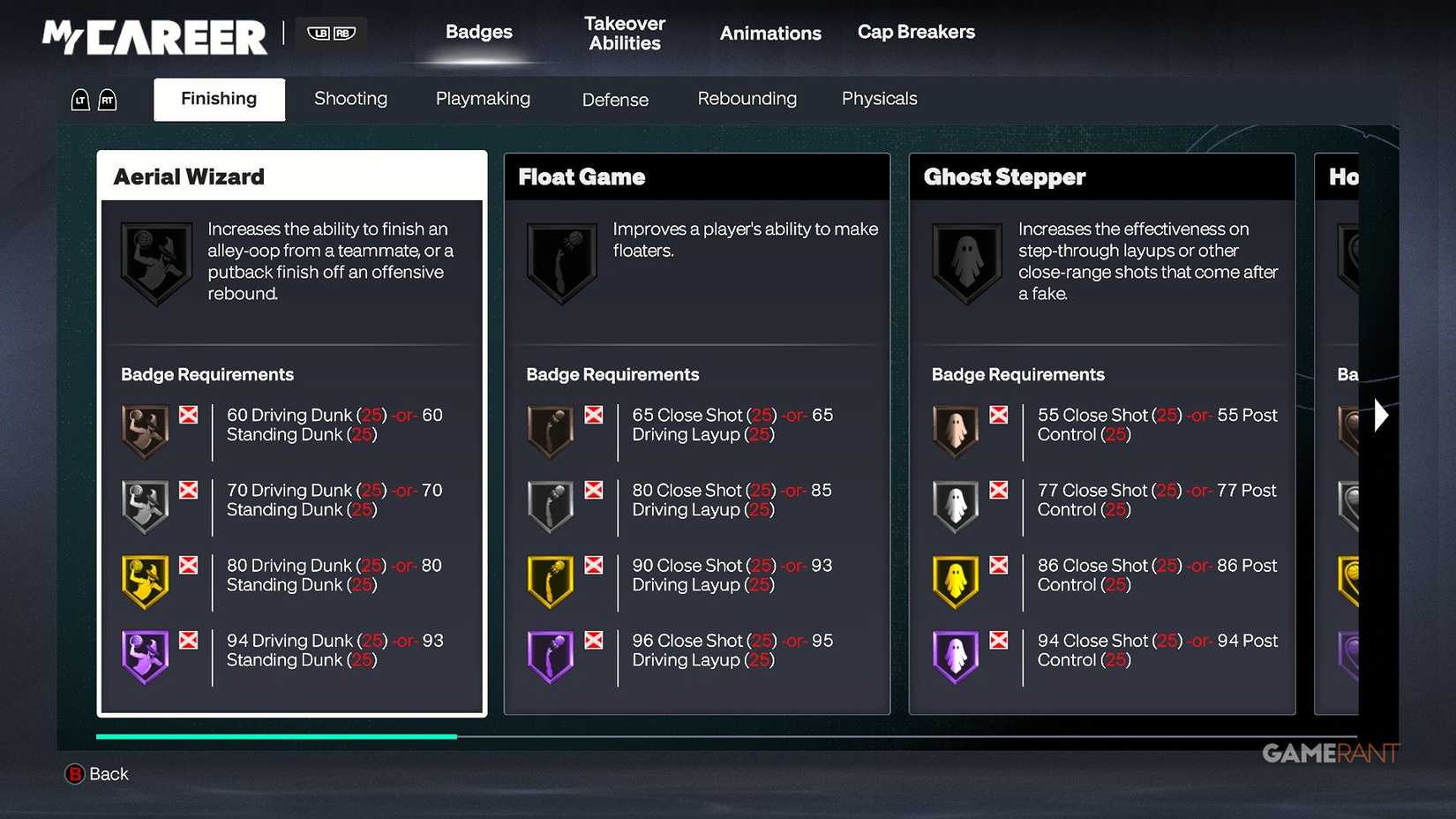 NBA 2K27 - Badge Requirements - Finishing