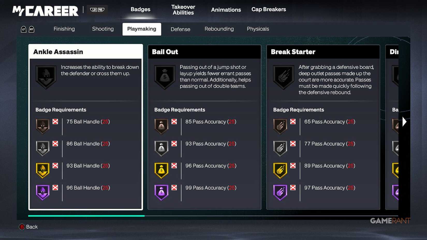 NBA 2K27 - Badge Requirements - Playmaking