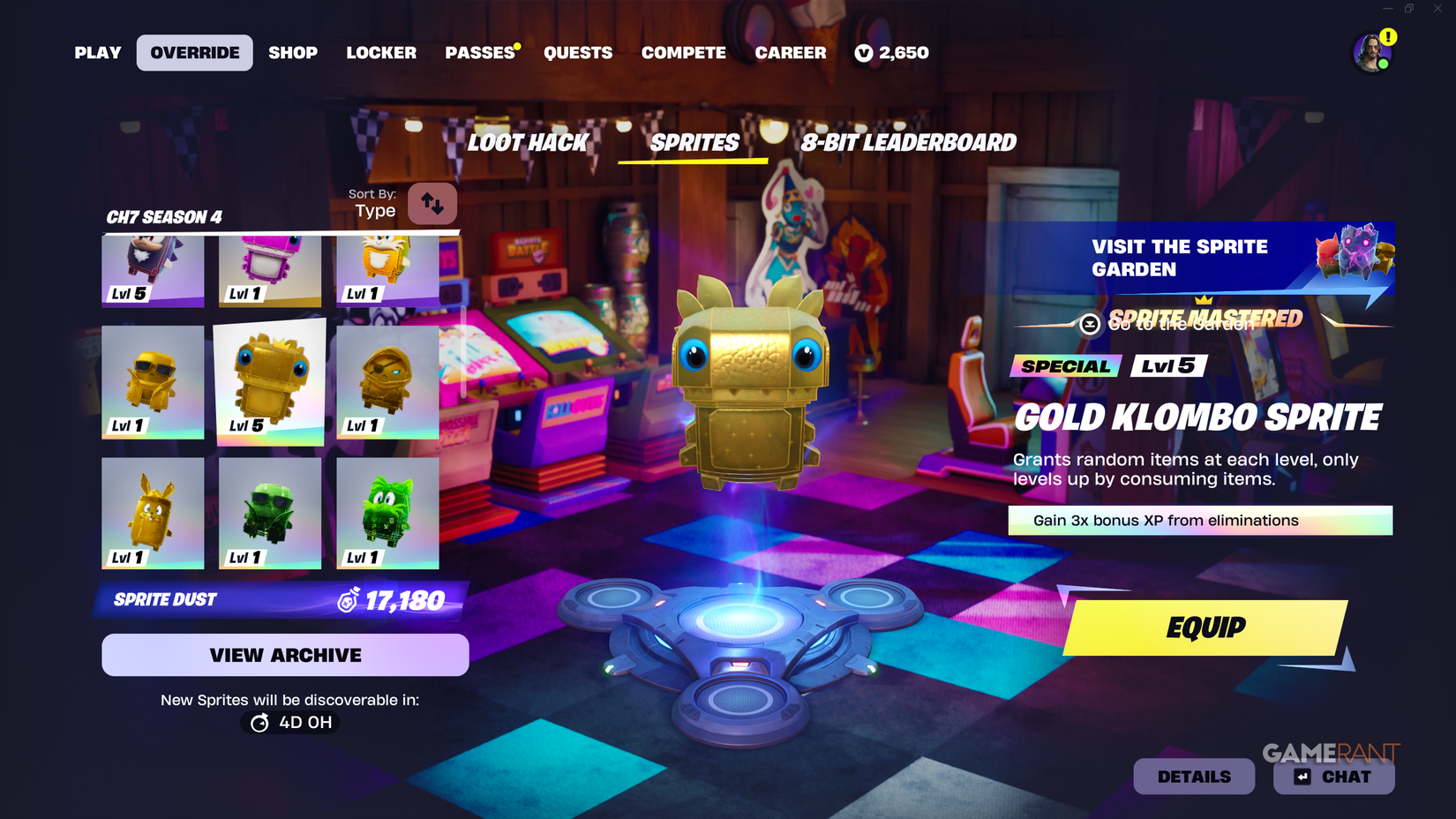 Rarest Sprites in Fortnite Override