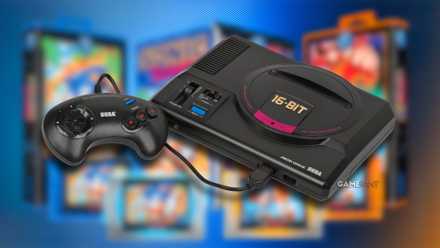 sega gensis console with two sonic the hedgehog 35th anniversary cartridge collection in the background.