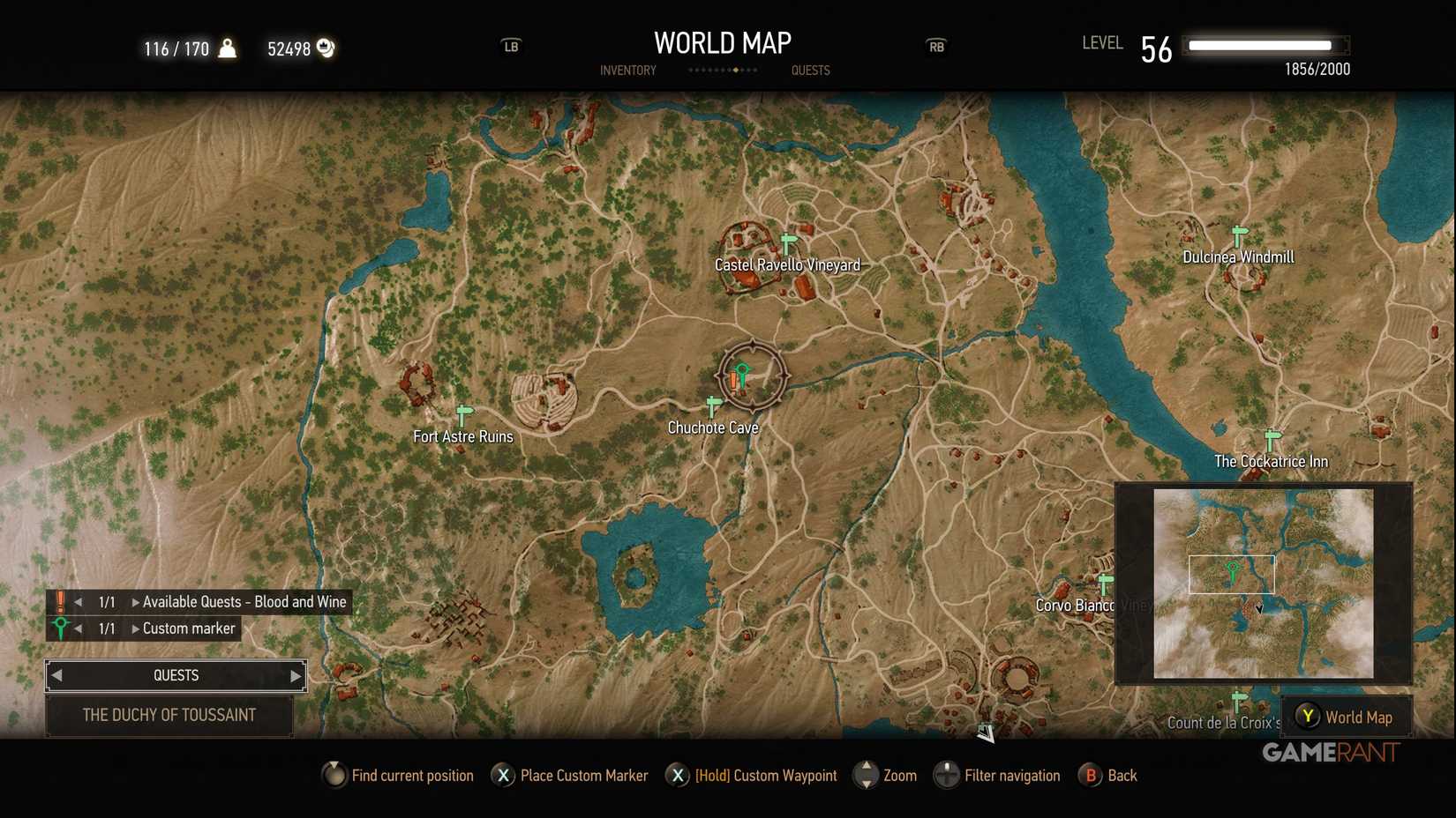 blue dye location