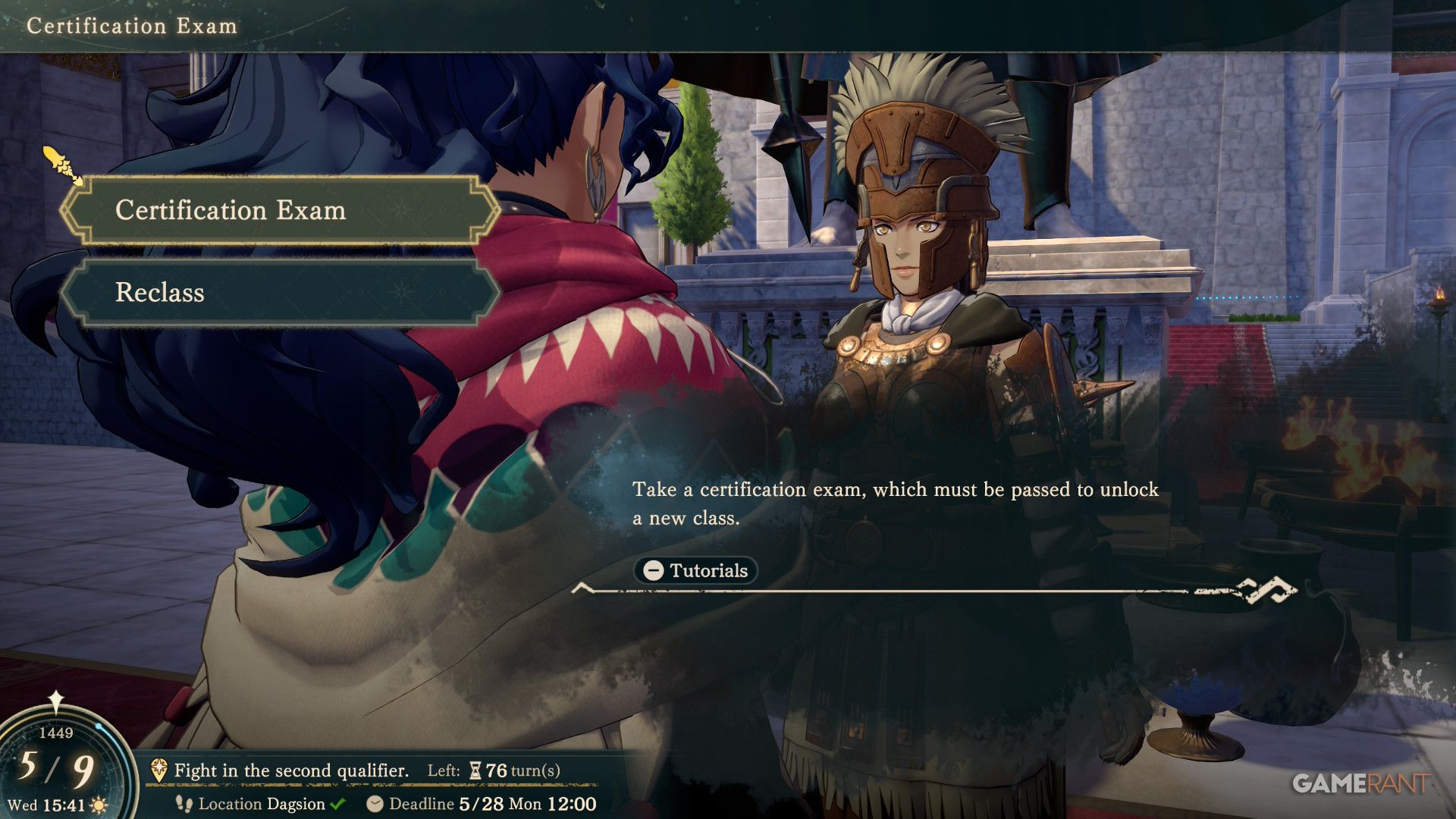 Class Exams in Fire Emblem Fortune's Weave