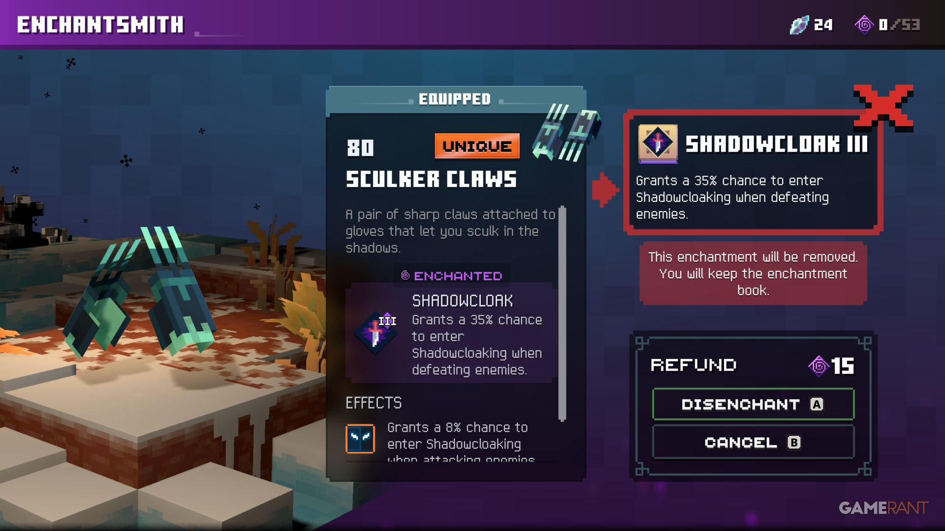 Disenchanting in Minecraft Dungeons 2