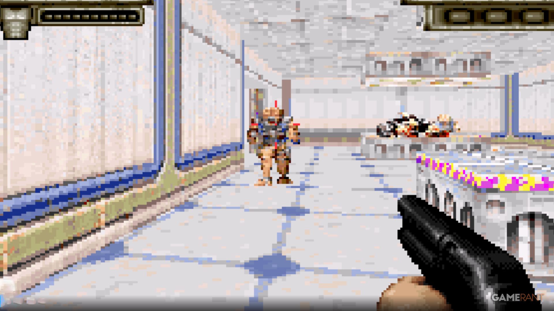 duke nukem advance stage 2 shotgun against enemy