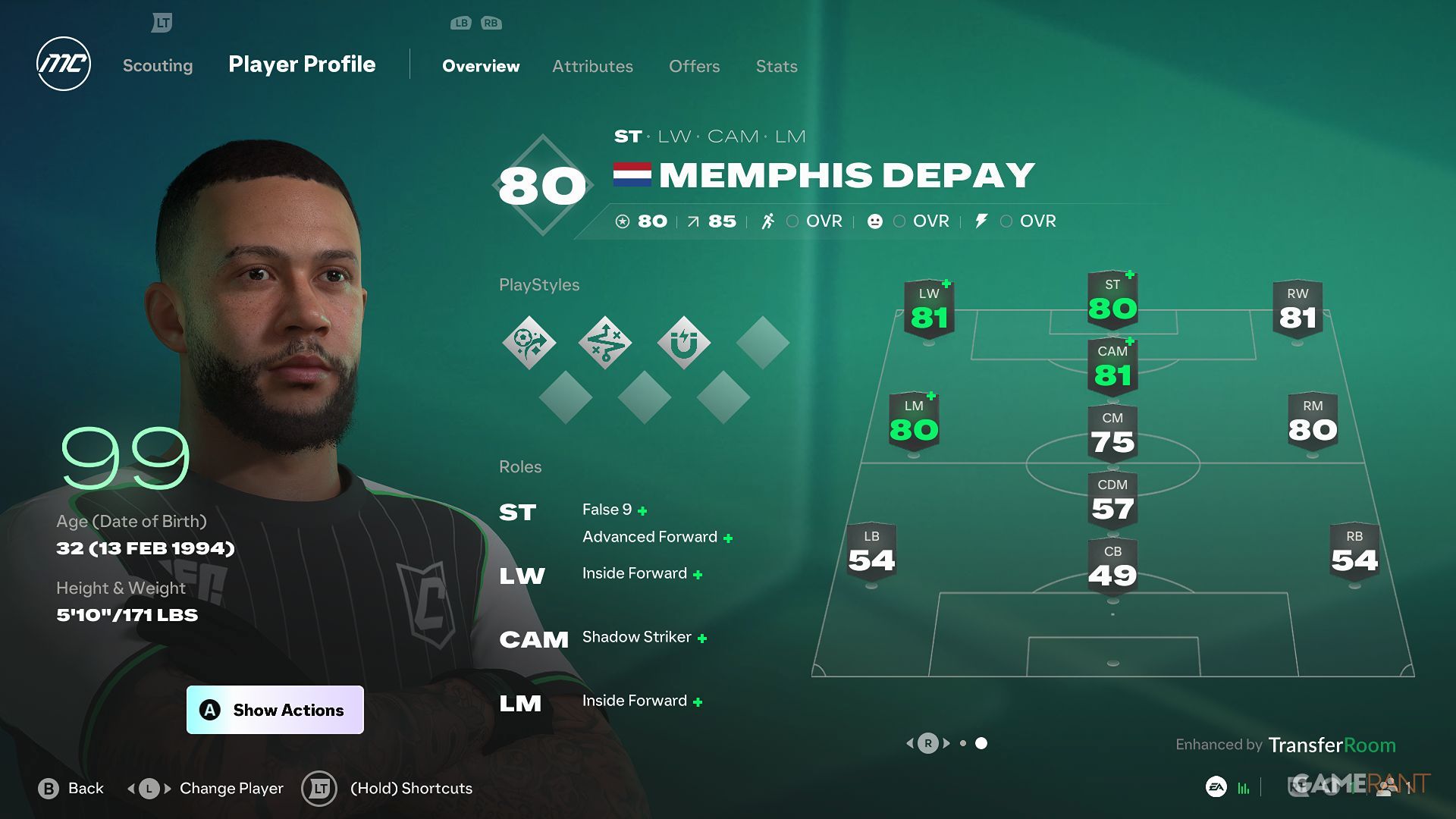EA Sports FC 27 - Career Mode - Free Agents - Memphis Depay-1