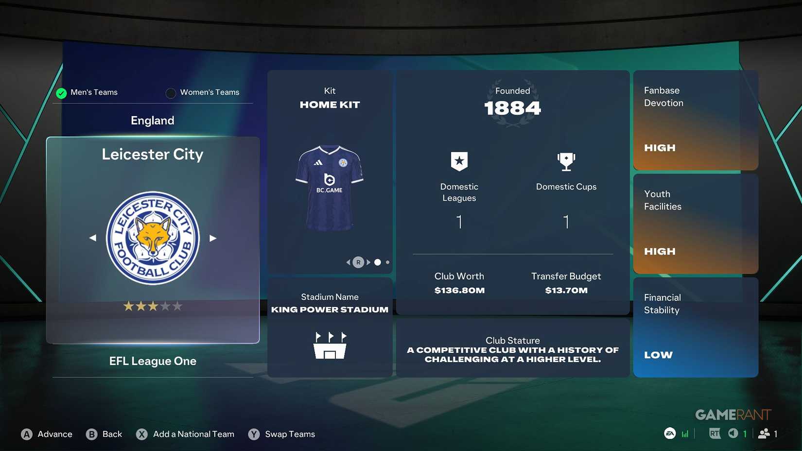 EA Sports FC 27 - Career Mode - Leicester City