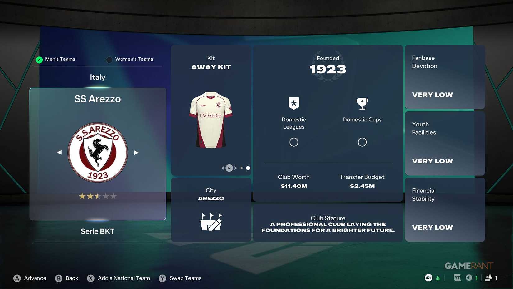 EA Sports FC 27 - Career Mode - SS Arezzo