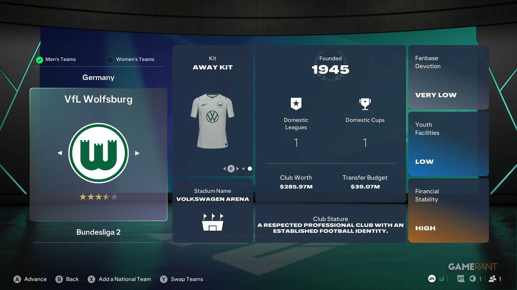 EA Sports FC 27 - Career Mode - VfL Wolfsburg