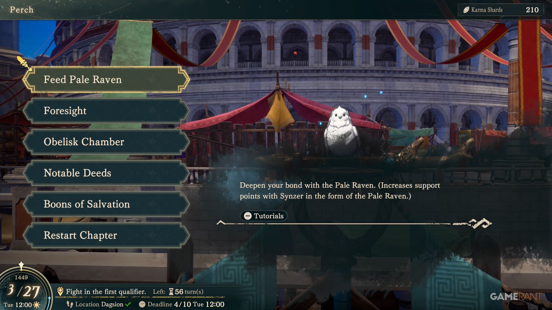 Feed the Pale Raven in Fire Emblem Fortune's Weave