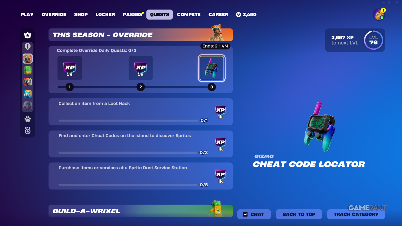Gizmo Daily Quest Rotation in Fortnite Chapter 7 Season 4