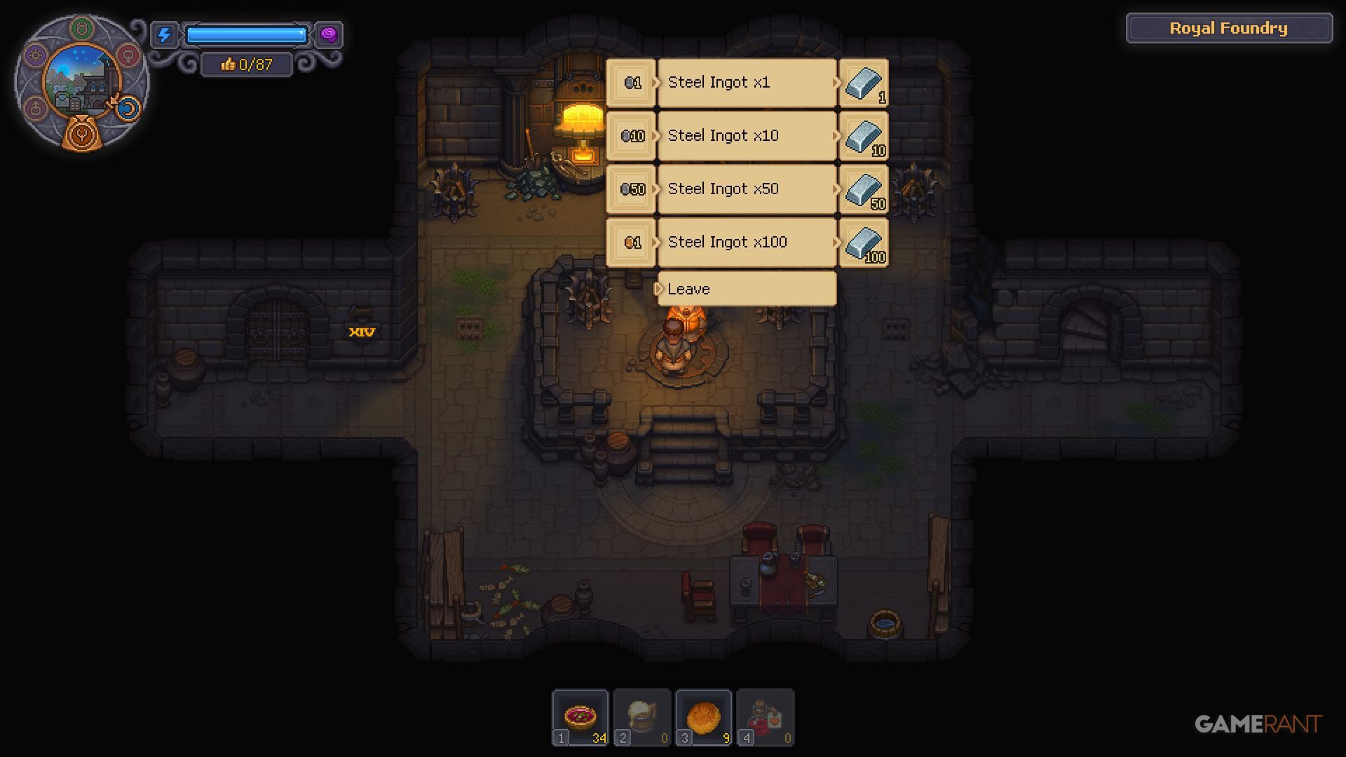 Buying Steel Ingots at the Royal Foundry in Graveyard Keeper 2