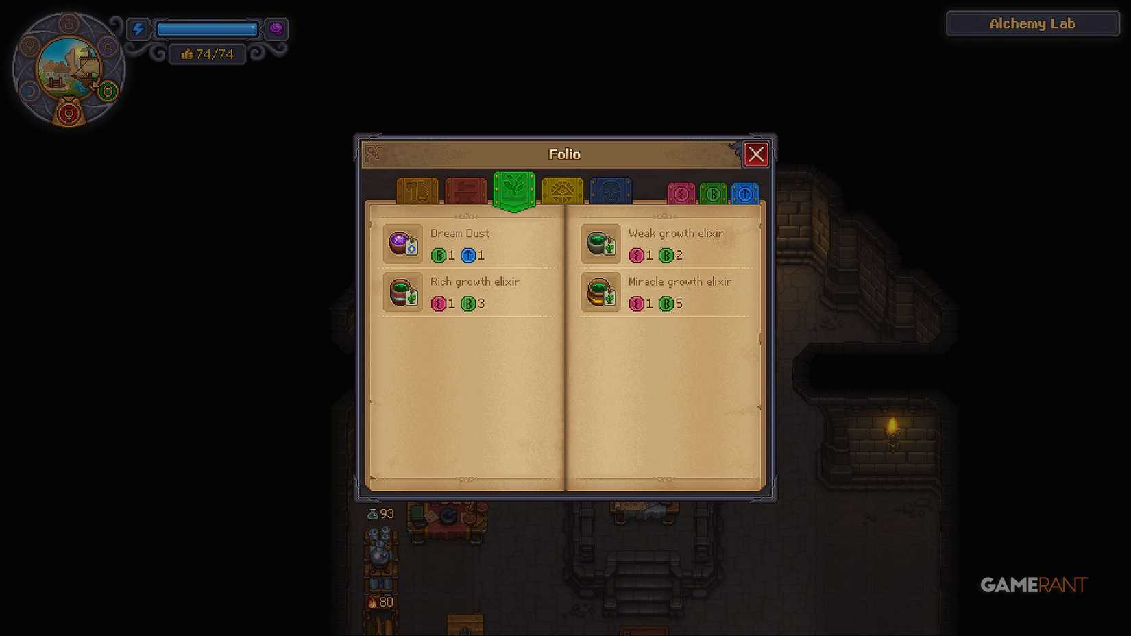 Graveyard Keeper 2 - Folio - Alchemy Recipes - Dream Dust