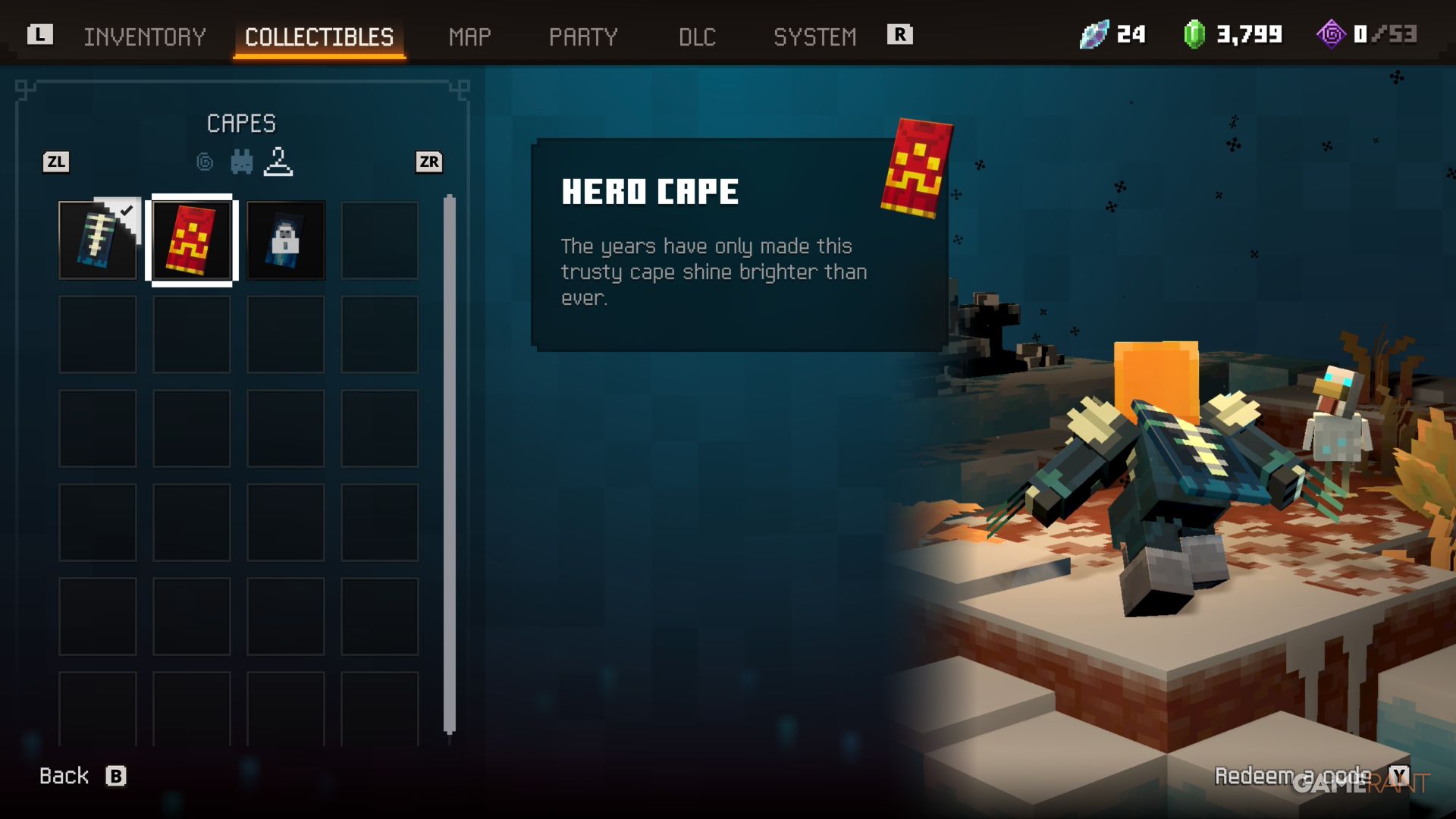 Where to Equip Capes in Minecraft Dungeons 2