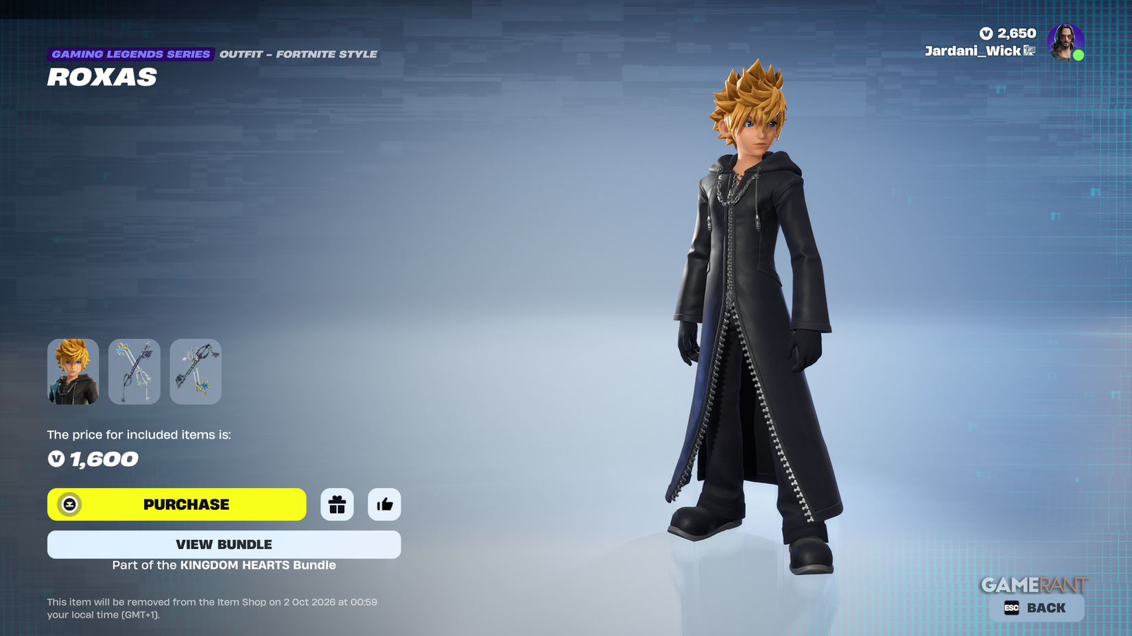 How to Get Roxas in Fortnite