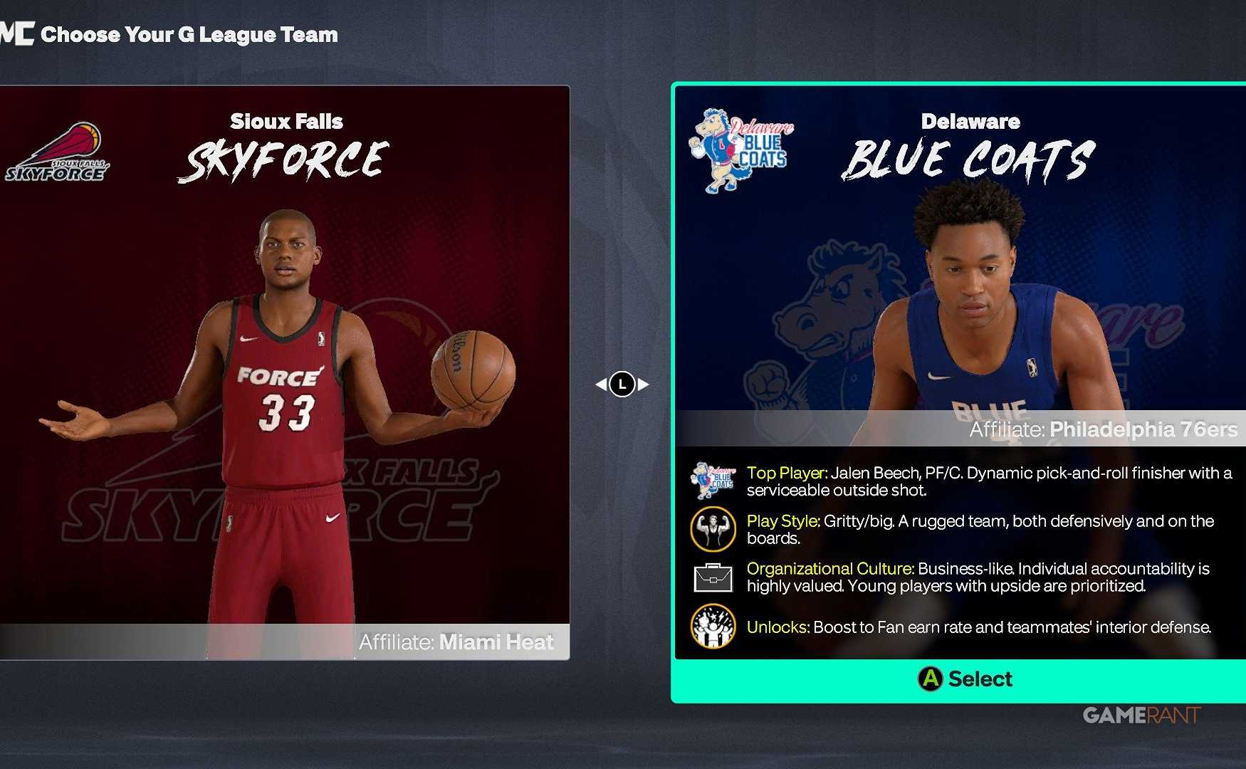 Pilih Sioux Falls Skyforce atau Delaware Blue Coats di NBA 2K27? 8 NBA 2K27 - Delaware Blue Coats