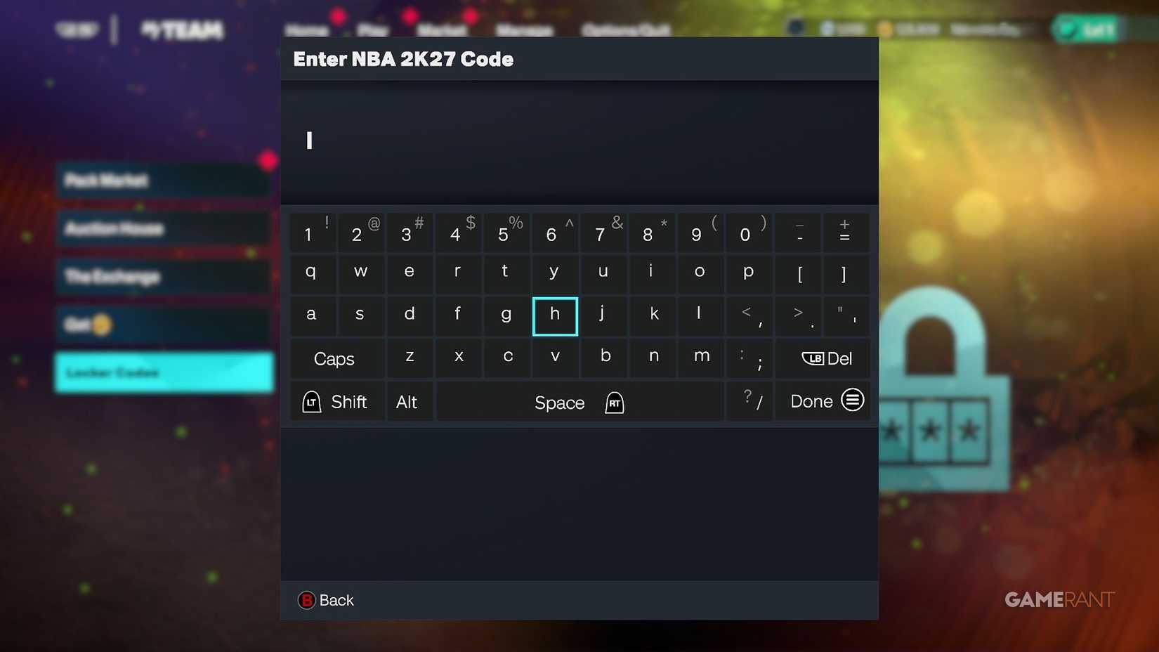 NBA 2K27 - Enter Locker Code