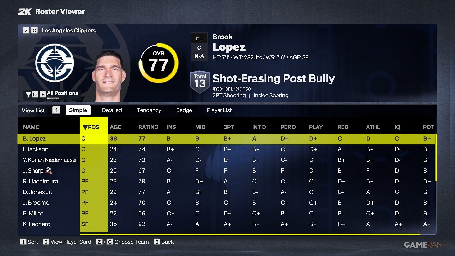 NBA 2K27 - Los Angeles Clippers - Centers
