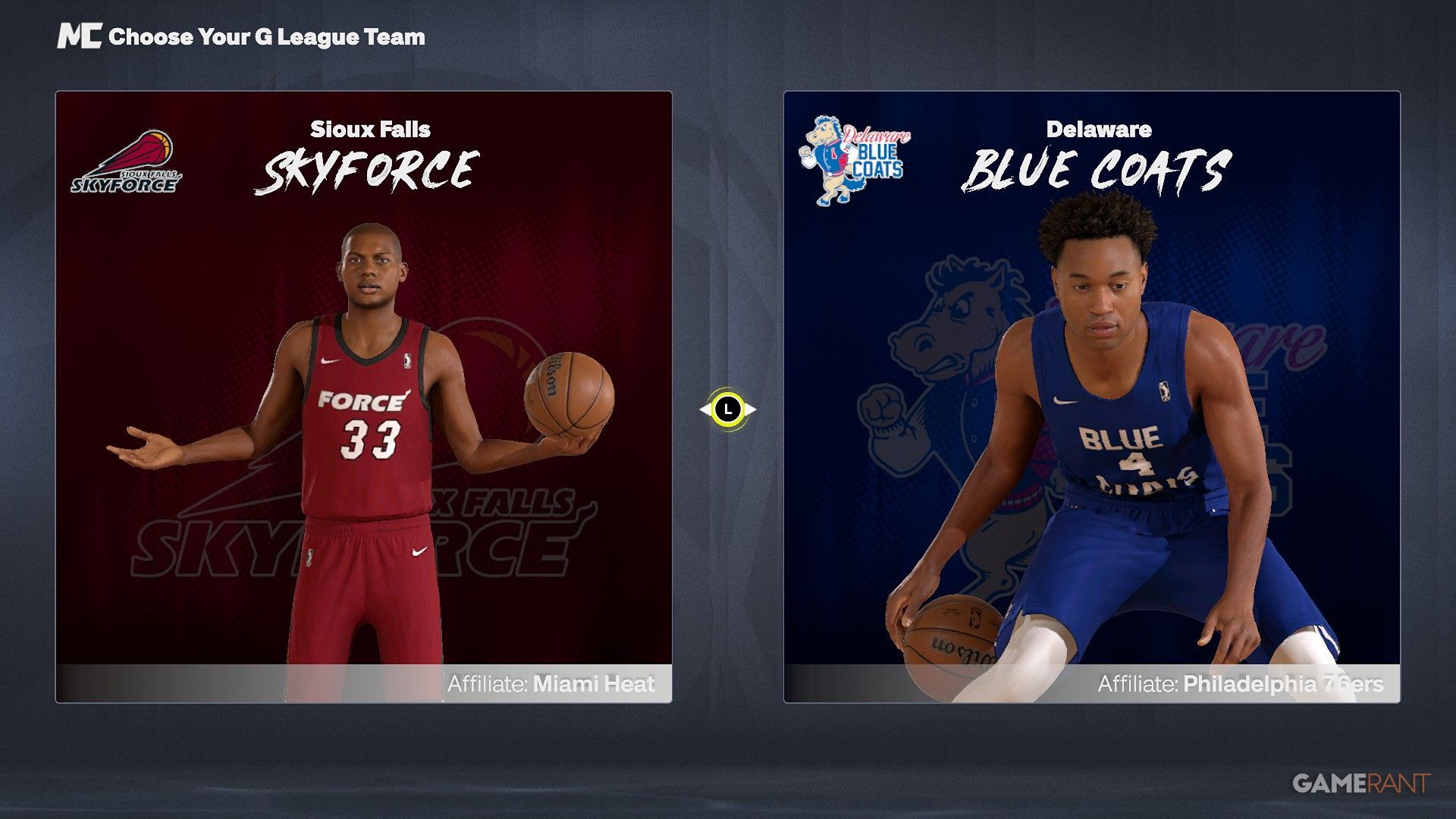 Should You Choose Sioux Falls Skyforce or Delaware Blue Coats in NBA 2K27?