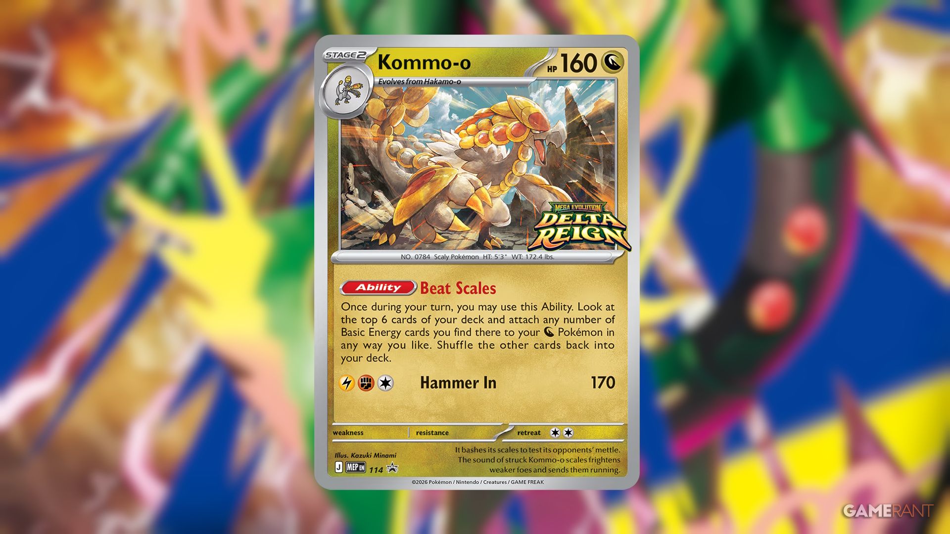 Kommo-o from the Pokemon TCG's Delta Reign