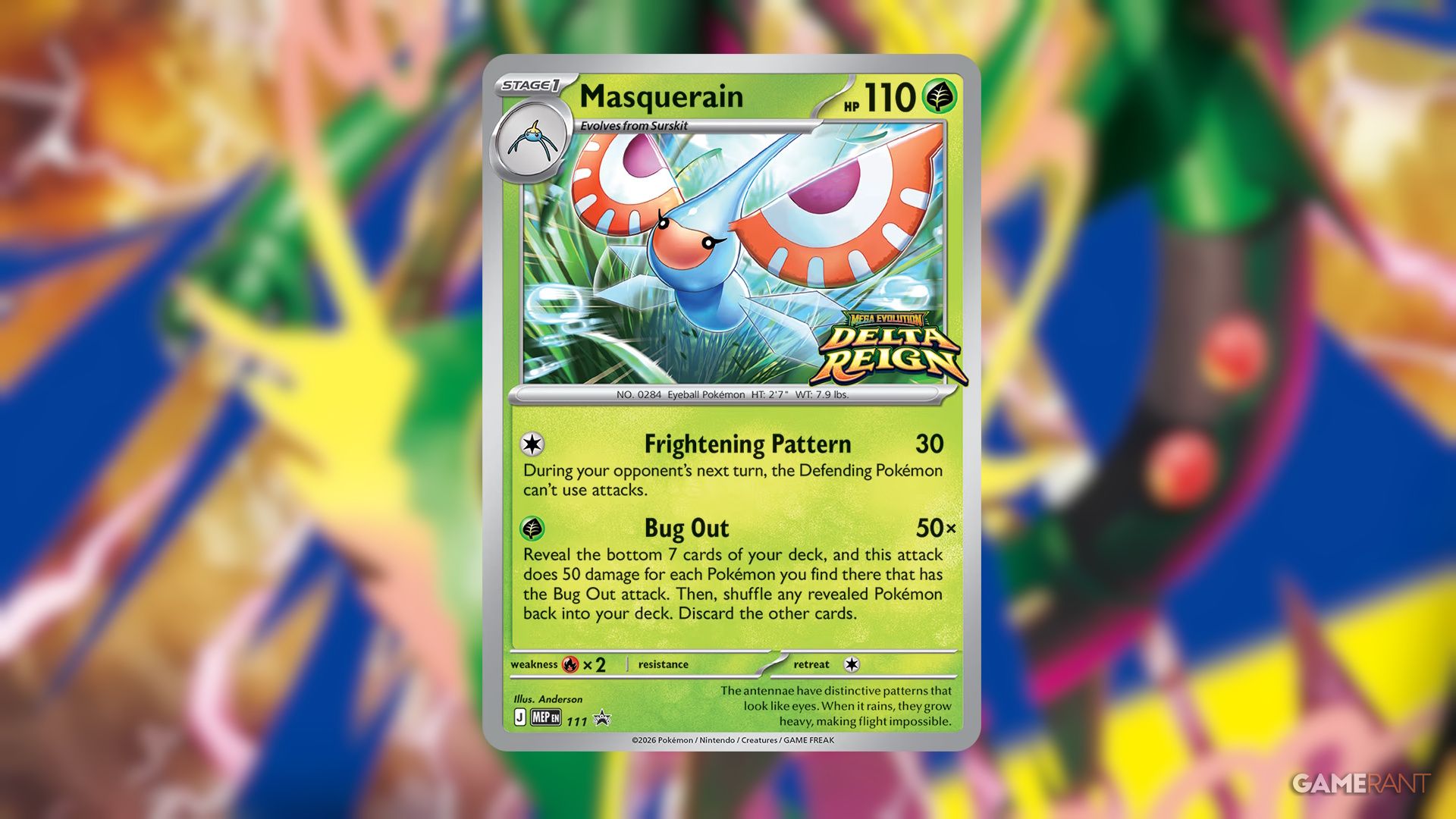 Masquerain from the Pokemon TCG's Delta Reign