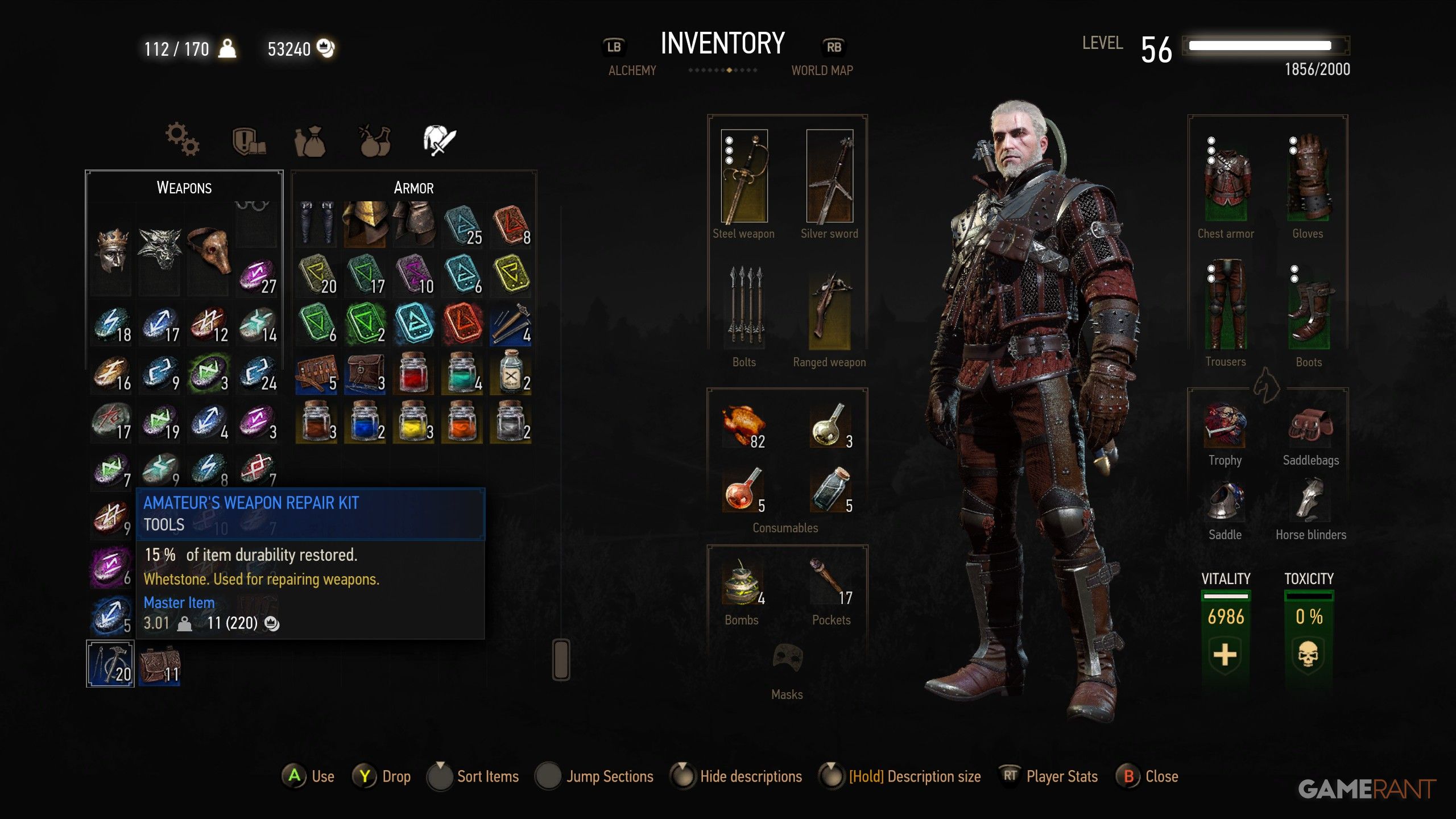 repair weapons and armor
