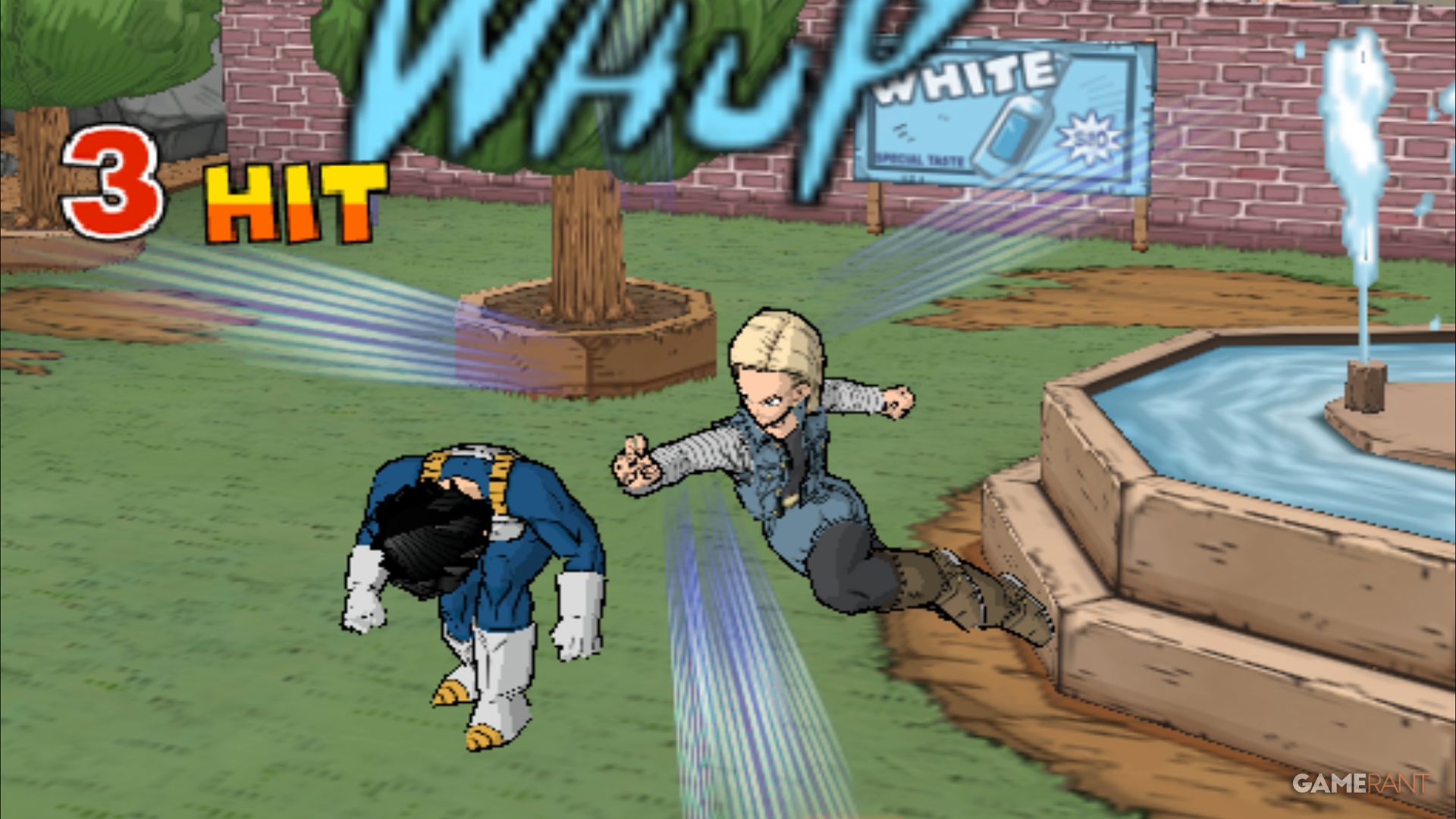super dragon ball z android 18 punching vegeta