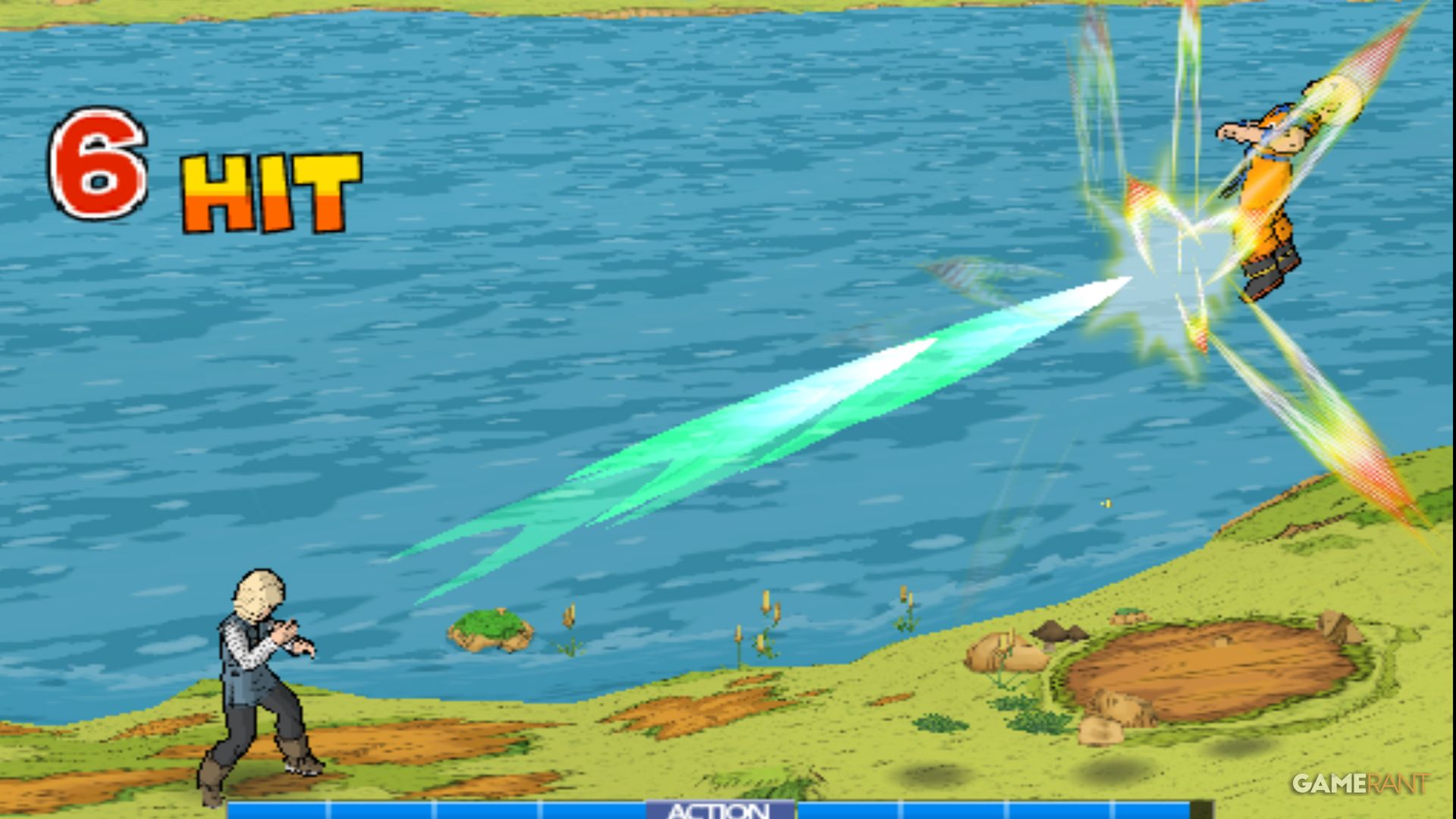 super dragon ball z android 18 using finisher on krillin
