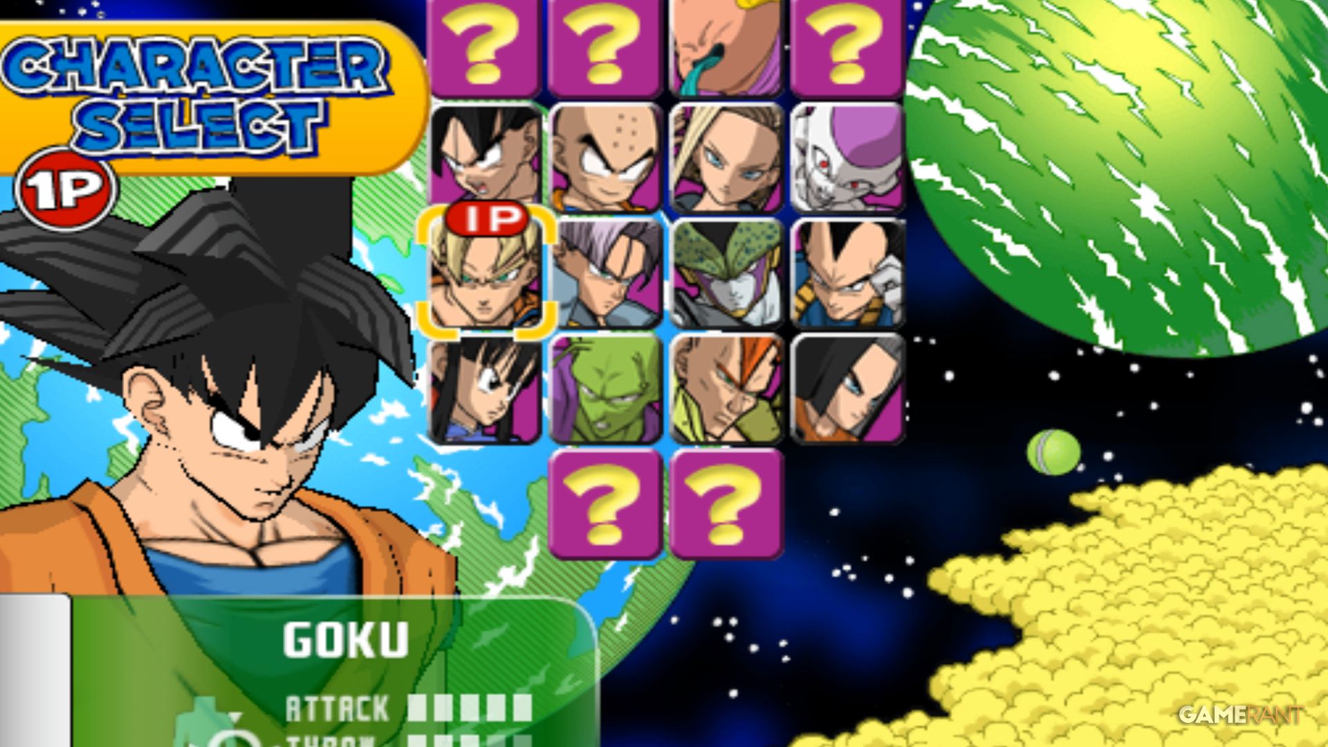 super dragon ball z character roster ps2 game