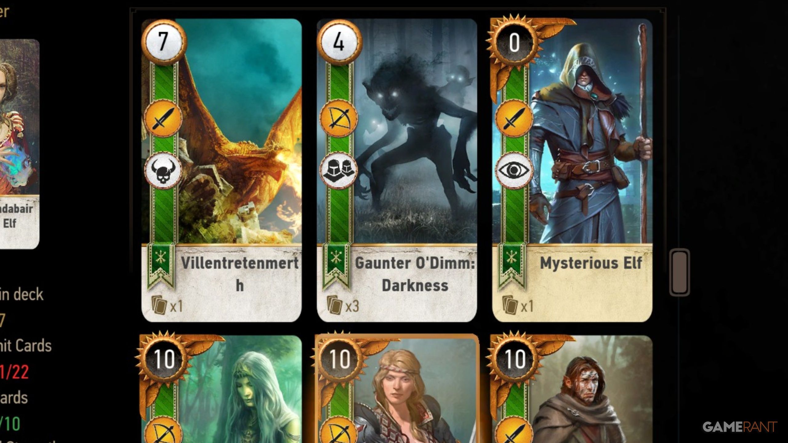 The Witcher 3: Best Cards In The Scoia'tael Gwent Deck